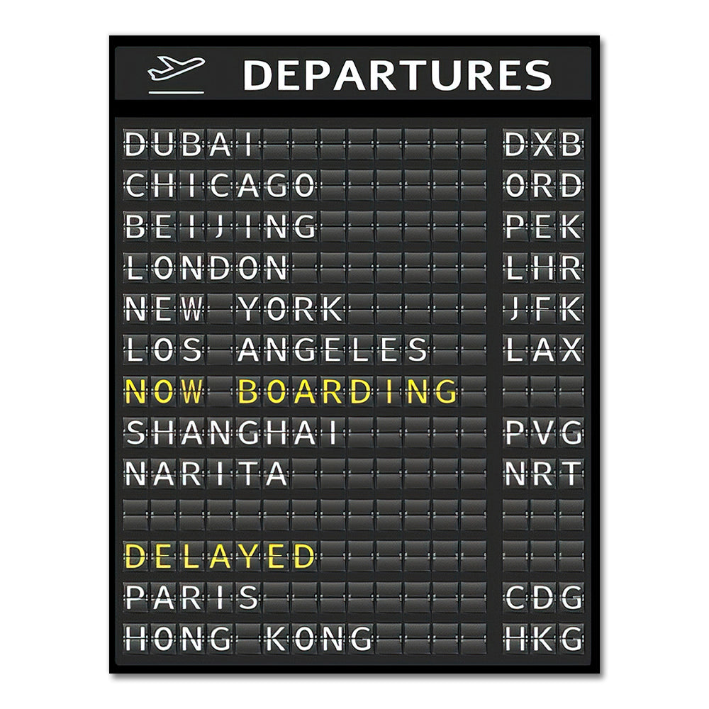Airport Board Destination Board Posters Art Canvas Painting Decoration