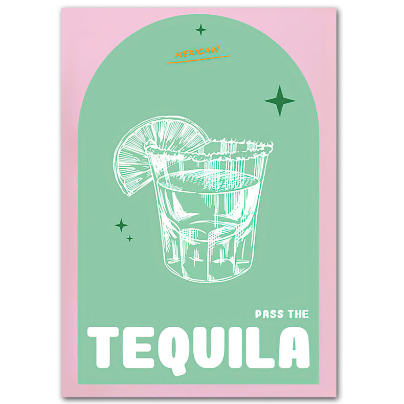 Nordic Posters And Printed Photos On The Wall Of The Bar Room Decor