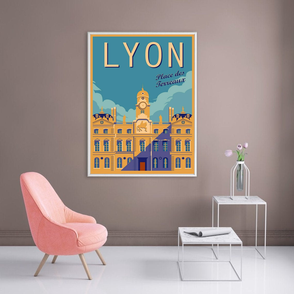 Lyon Art Wall Posters Vintage Tours Of France