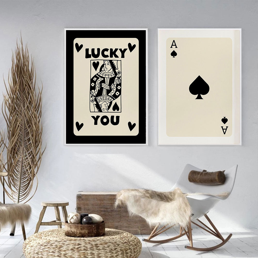 Poker Abstract Living Room Wall Art Decorative Canvas Painting Core